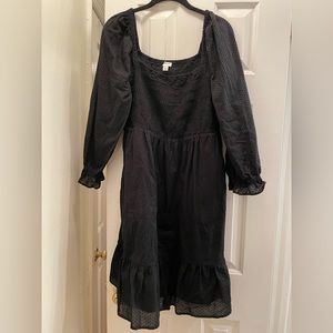 EUC J Crew Factory Smocked Swiss Dot Dress